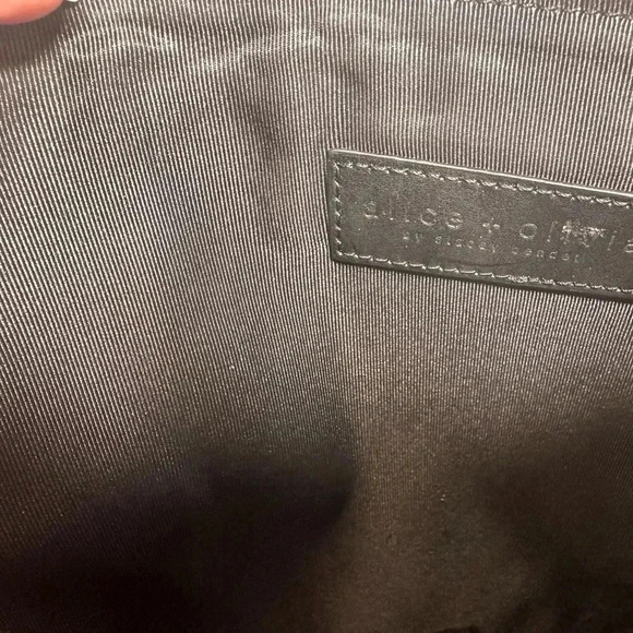 Alice + Olivia Black Floral Leather Wristlet Clutch - Picture 8 of 10